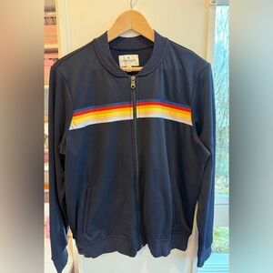 American Eagle Chest Stripe Track Jacket - Navy, Size L - Retro Athletic Style